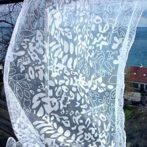 IKEA Curtains (One Pair) OFELIA BLAD Pattern - Gently Used - Stunning!!